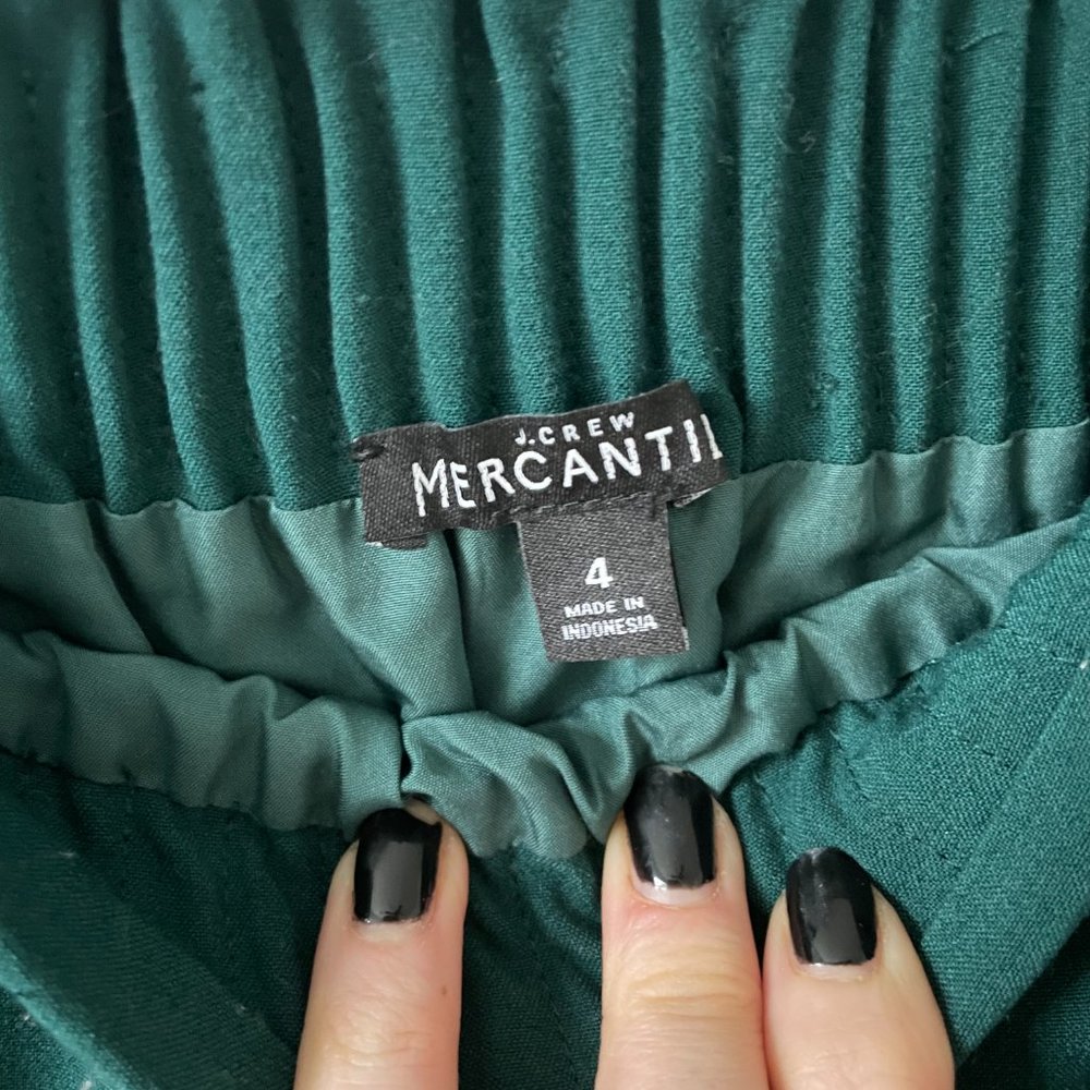 J. Crew Pull On Wool Blend Paperbag Skirt | Forest Green | 4 - Picture 3 of 3